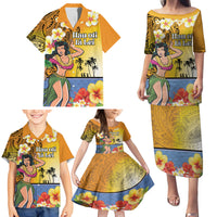 Happy Lei Day Family Matching Puletasi and Hawaiian Shirt Hula Girl Polynesian Flower Kakau Pattern LT03 - Polynesian Pride