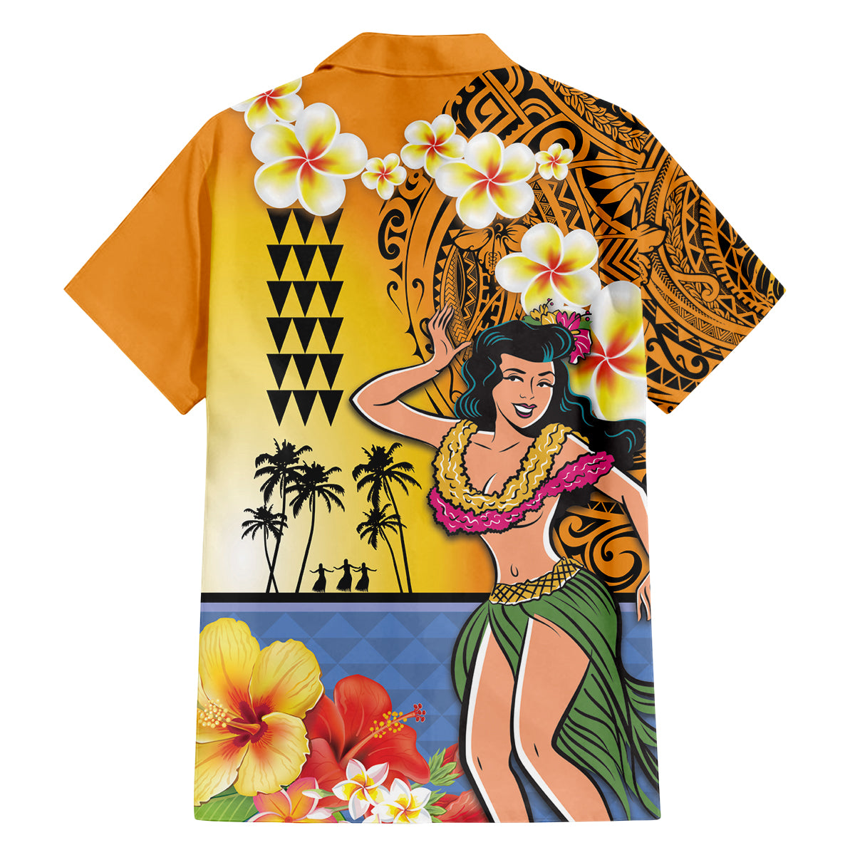 Happy Lei Day Family Matching Summer Maxi Dress and Hawaiian Shirt Hula Girl Polynesian Flower Kakau Pattern LT03 - Polynesian Pride