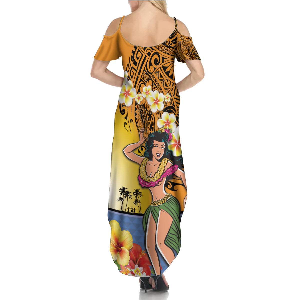Happy Lei Day Family Matching Summer Maxi Dress and Hawaiian Shirt Hula Girl Polynesian Flower Kakau Pattern LT03 - Polynesian Pride