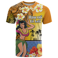 Happy Lei Day T Shirt Hula Girl Polynesian Flower Kakau Pattern