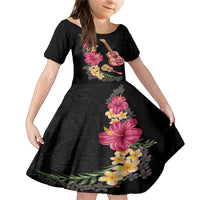 Ukulele mix Polynesian Flower Family Matching Mermaid Dress and Hawaiian Shirt Hawaiian Tribal Pattern