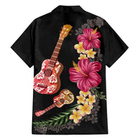 Ukulele mix Polynesian Flower Family Matching Off The Shoulder Long Sleeve Dress and Hawaiian Shirt Hawaiian Tribal Pattern LT03 - Polynesian Pride