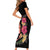 Ukulele mix Polynesian Flower Family Matching Short Sleeve Bodycon Dress and Hawaiian Shirt Hawaiian Tribal Pattern
