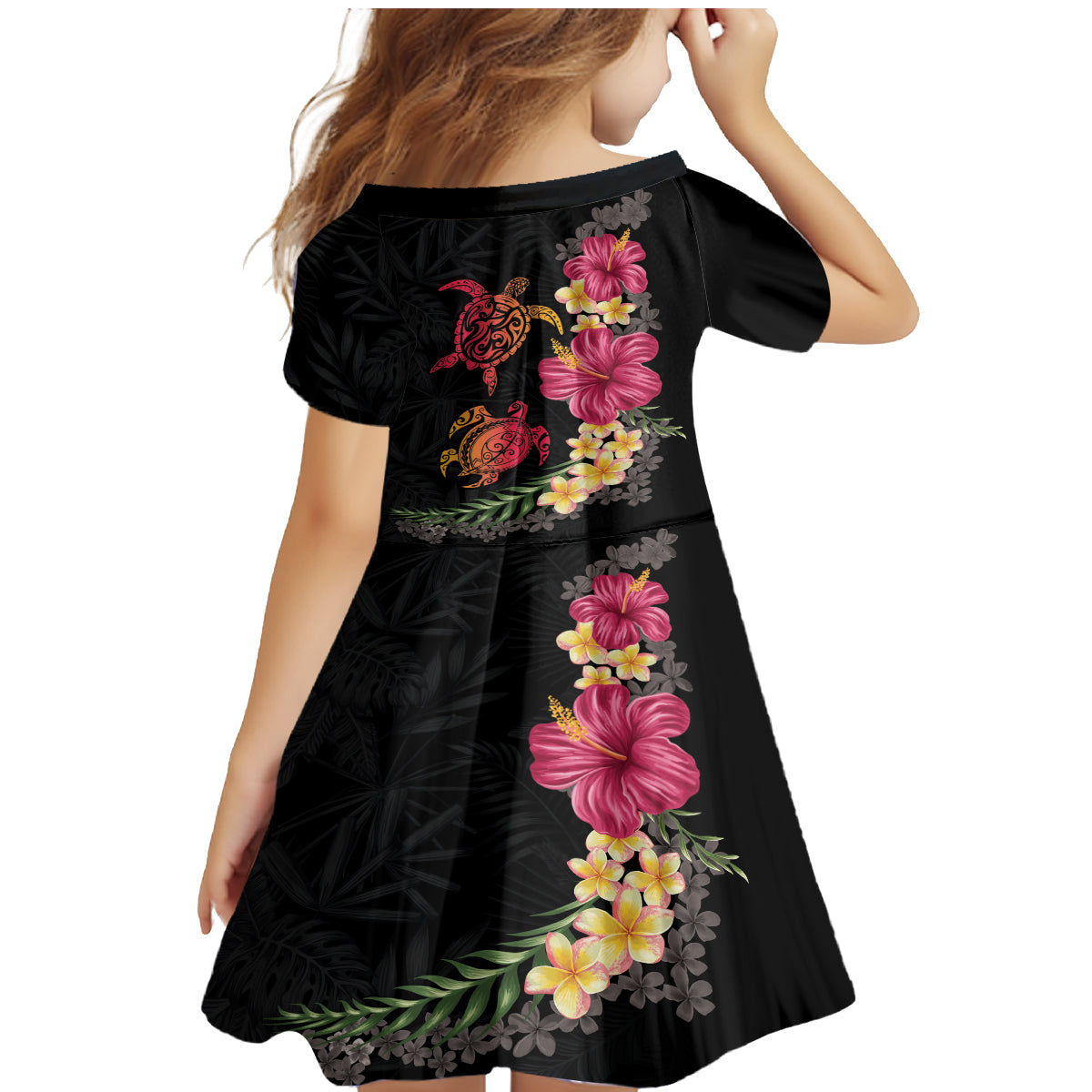 Hawaiian Flower and Tribal Turtle Family Matching Mermaid Dress and Hawaiian Shirt Colorful Style LT03 - Polynesian Pride