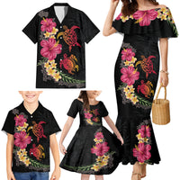 Hawaiian Flower and Tribal Turtle Family Matching Mermaid Dress and Hawaiian Shirt Colorful Style LT03 - Polynesian Pride