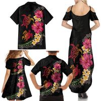 Hawaiian Flower and Tribal Turtle Family Matching Summer Maxi Dress and Hawaiian Shirt Colorful Style LT03 - Polynesian Pride