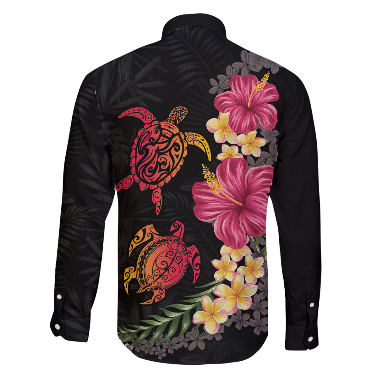 Hawaiian Flower and Tribal Turtle Family Matching Tank Maxi Dress and Hawaiian Shirt Colorful Style LT03 - Polynesian Pride