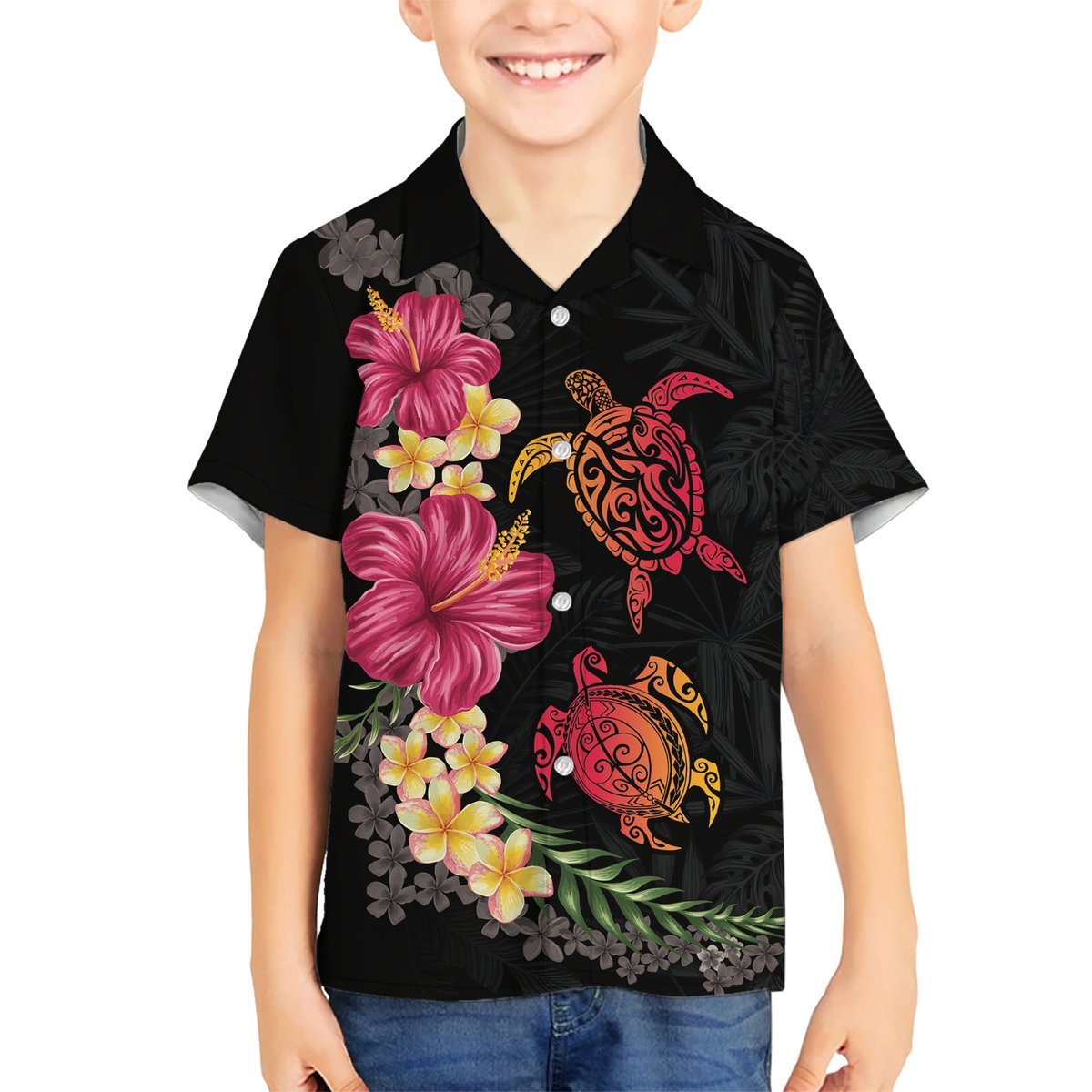 Hawaiian Flower and Tribal Turtle Hawaiian Shirt Colorful Style LT03 - Polynesian Pride