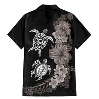 Hawaiian Flower and Tribal Turtle Family Matching Mermaid Dress and Hawaiian Shirt Grayscale Mode LT03 - Polynesian Pride