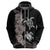 Hawaiian Flower and Tribal Turtle Hoodie Grayscale Mode