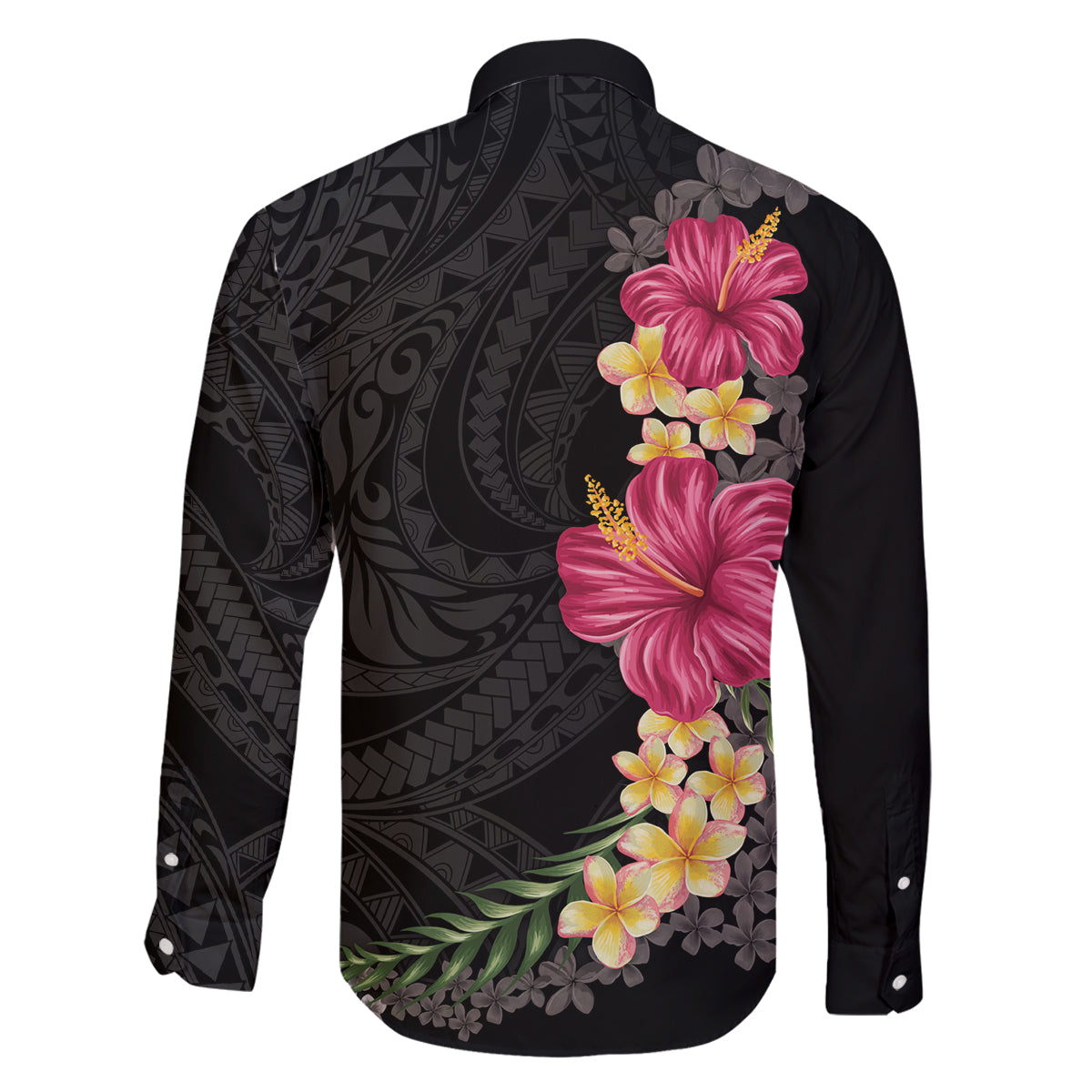 Hawaiian Plumeria and Hibiscus Family Matching Mermaid Dress and Hawaiian Shirt - Colorful Style LT03 - Polynesian Pride