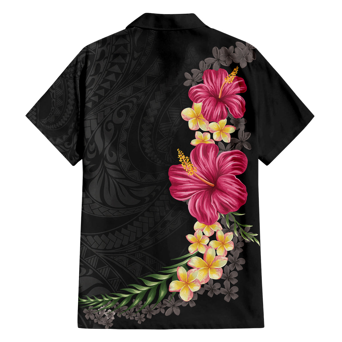 Hawaiian Plumeria and Hibiscus Family Matching Off The Shoulder Long Sleeve Dress and Hawaiian Shirt Colorful Style LT03 - Polynesian Pride