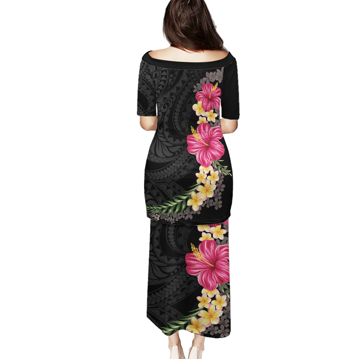Hawaiian Plumeria and Hibiscus Family Matching Puletasi and Hawaiian Shirt Colorful Style LT03 - Polynesian Pride