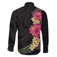Hawaiian Plumeria and Hibiscus Family Matching Short Sleeve Bodycon Dress and Hawaiian Shirt Colorful Style LT03 - Polynesian Pride