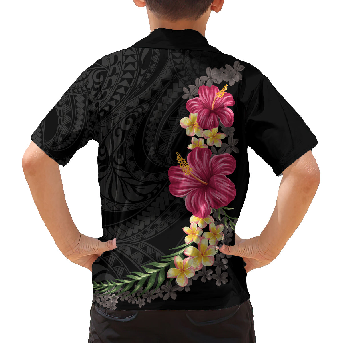 Hawaiian Plumeria and Hibiscus Family Matching Tank Maxi Dress and Hawaiian Shirt Colorful Style LT03 - Polynesian Pride