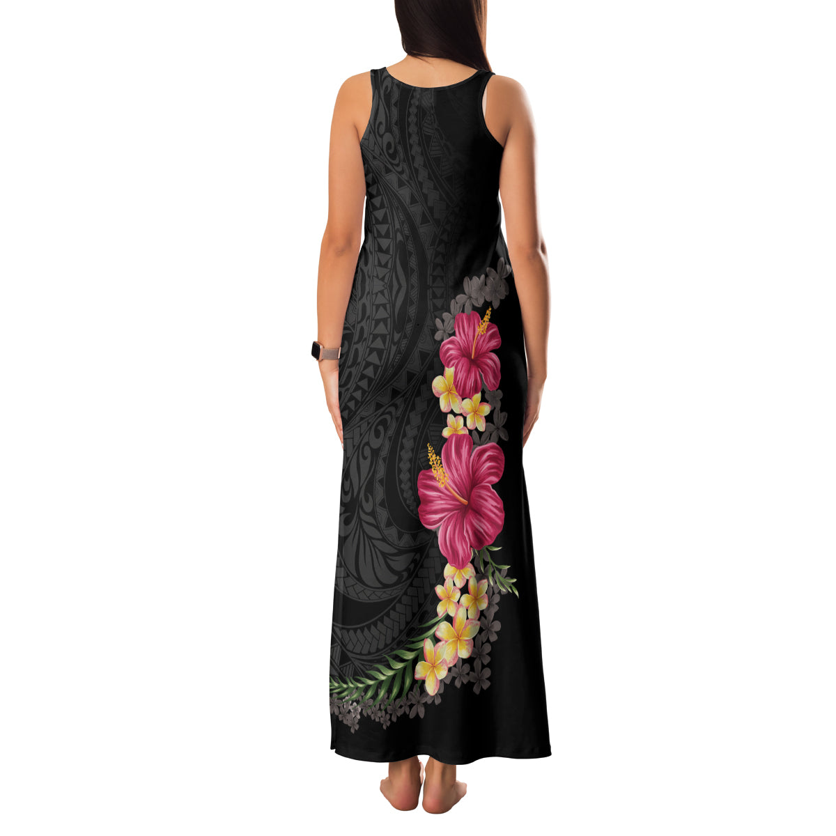 Hawaiian Plumeria and Hibiscus Family Matching Tank Maxi Dress and Hawaiian Shirt Colorful Style LT03 - Polynesian Pride