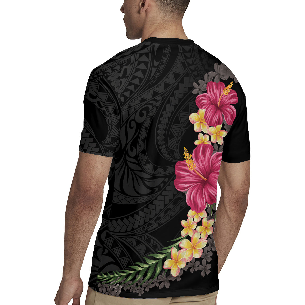 Hawaiian Plumeria and Hibiscus Rugby Jersey Colorful Style LT03 - Polynesian Pride