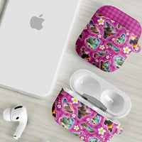 Hawaiian Island Shapes-Iconic Landscape AirPods Case with Plumeria and Palaka Pink Color LT03 - Polynesian Pride