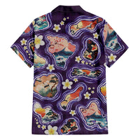 Hawaii Islands Map Design with Japanese Landscape Hawaiian Shirt Hawaiian Japan Fusion Art Purple Color LT03 - Polynesian Pride