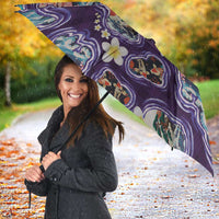 Hawaii Islands Map Design with Japanese Landscape Umbrella Hawaiian Japan Fusion Art Purple Color LT03 - Polynesian Pride