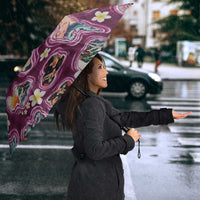 Hawaii Islands Map Design with Japanese Landscape Umbrella Hawaiian Japan Fusion Art Pink Color