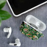 Hawaiian and Japanese Culture Together AirPods Case Hawaiian Island Shapes with Japanese Landscape Green Color LT03 - Polynesian Pride