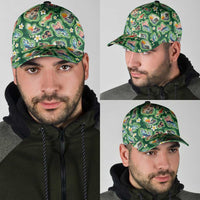 Hawaiian and Japanese Culture Together Classic Cap Hawaiian Island Shapes with Japanese Landscape Green Color LT03 - Polynesian Pride