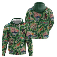 Hawaiian and Japanese Culture Together Hoodie Hawaiian Island Shapes with Japanese Landscape Green Color LT03 - Polynesian Pride
