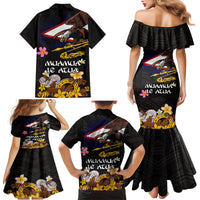 American Samoa Fue and Kava Bowl Family Matching Mermaid Dress and Hawaiian Shirt Plumeria and Polynesian Pattern LT03 - Polynesian Pride