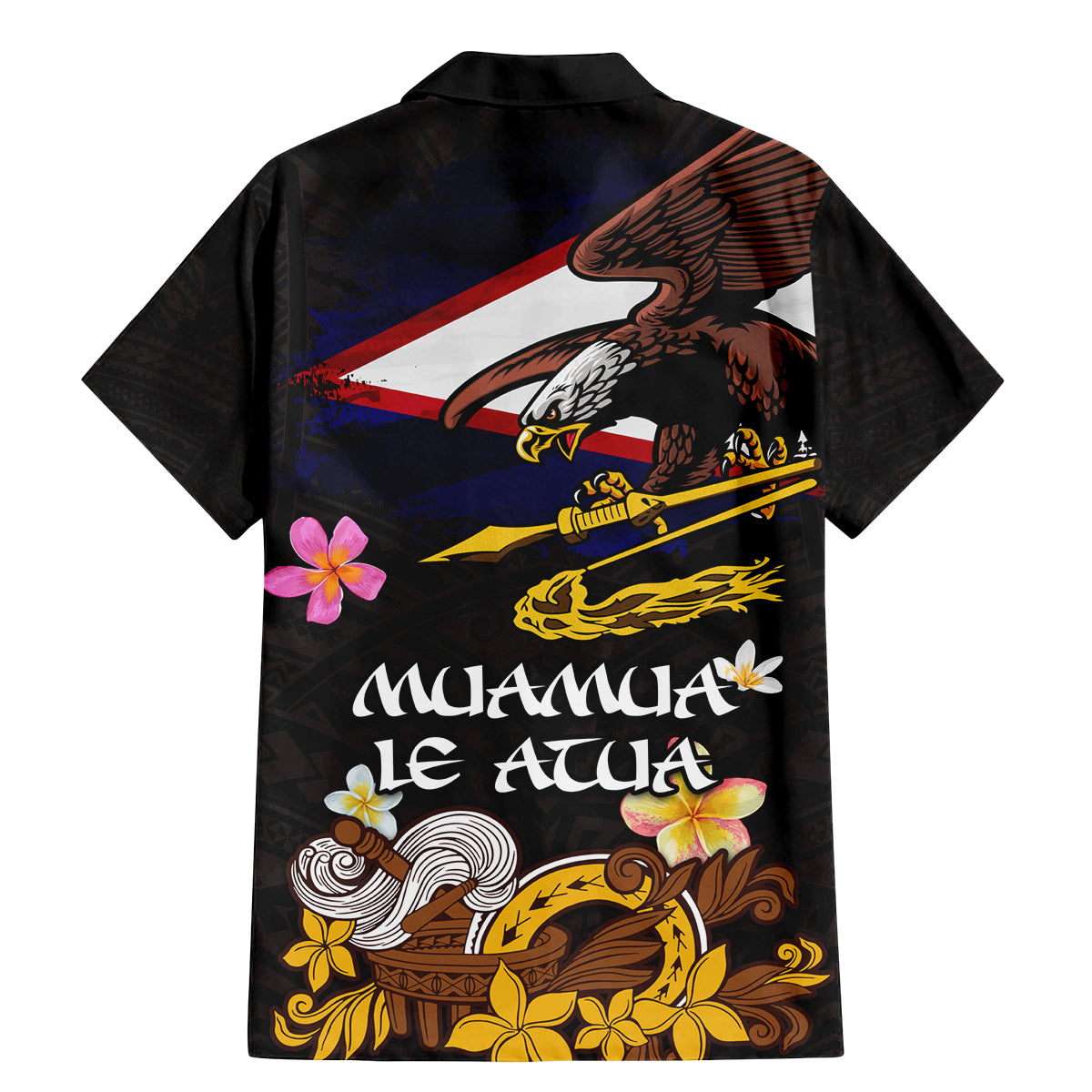 American Samoa Fue and Kava Bowl Family Matching Mermaid Dress and Hawaiian Shirt Plumeria and Polynesian Pattern LT03 - Polynesian Pride