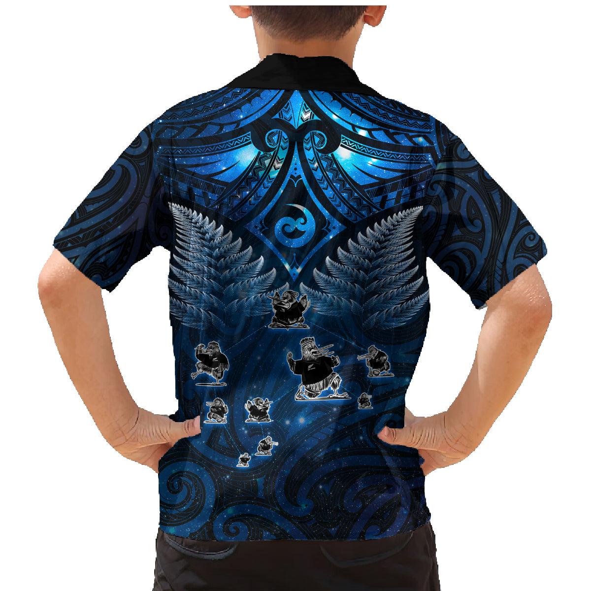 New Zealand Matariki Family Matching Mermaid Dress and Hawaiian Shirt Maori Pattern and Kiwi Bird Haka Dance Sky Night LT03 - Polynesian Pride