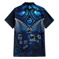 New Zealand Matariki Family Matching Summer Maxi Dress and Hawaiian Shirt Maori Pattern and Kiwi Bird Haka Dance Sky Night LT03 - Polynesian Pride