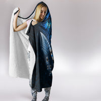 New Zealand Matariki Hooded Blanket Maori Pattern and Kiwi Bird Haka Dance Sky Night