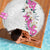 Hawaii Tropical Leaves and Flowers Beach Blanket Tribal Polynesian Pattern White Style