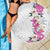 Hawaii Tropical Leaves and Flowers Beach Blanket Tribal Polynesian Pattern White Style