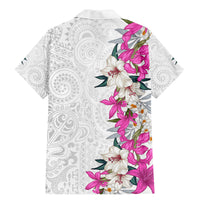 Hawaii Tropical Leaves and Flowers Family Matching Mermaid Dress and Hawaiian Shirt Tribal Polynesian Pattern White Style LT03 - Polynesian Pride