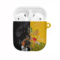 Aotearoa New Zealand And Australia Basketball Custom AirPods Case Maori Tribal Tattoo And Aboriginal Dot Art Heritage LT03 Multicolor - Polynesian Pride