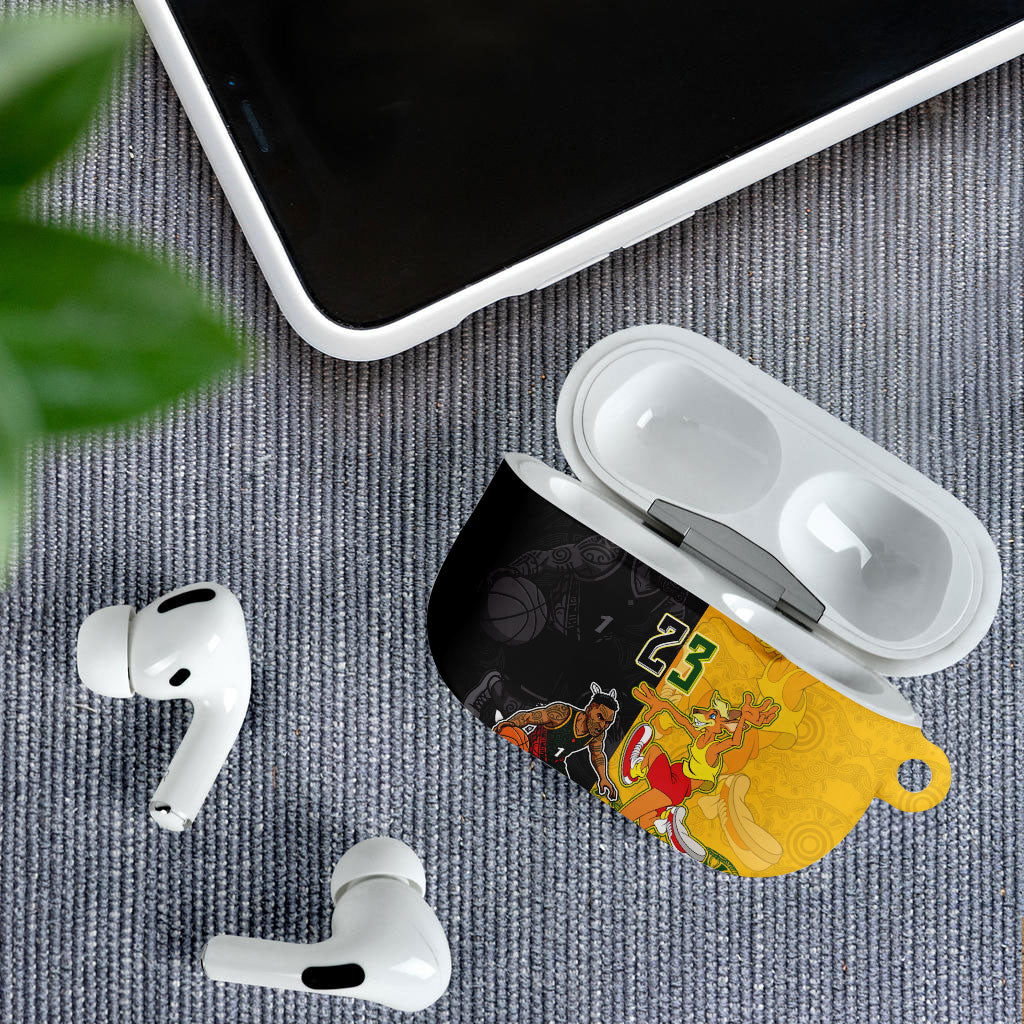 Aotearoa New Zealand And Australia Basketball Custom AirPods Case Maori Tribal Tattoo And Aboriginal Dot Art Heritage LT03 - Polynesian Pride