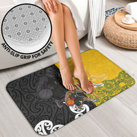 Aotearoa New Zealand And Australia Basketball Custom Bathroom Set Maori Tribal Tattoo And Aboriginal Dot Art Heritage LT03 - Polynesian Pride