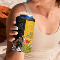 Aotearoa New Zealand And Australia Basketball Custom 4 in 1 Can Cooler Tumbler Maori Tribal Tattoo And Aboriginal Dot Art Heritage LT03 - Polynesian Pride