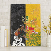 Aotearoa New Zealand And Australia Basketball Custom Canvas Wall Art Maori Tribal Tattoo And Aboriginal Dot Art Heritage LT03 Without Frame Multicolor - Polynesian Pride