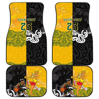 Aotearoa New Zealand And Australia Basketball Custom Car Mats Maori Tribal Tattoo And Aboriginal Dot Art Heritage LT03 - Polynesian Pride