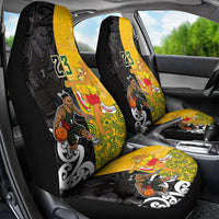 Aotearoa New Zealand And Australia Basketball Custom Car Seat Cover Maori Tribal Tattoo And Aboriginal Dot Art Heritage LT03 - Polynesian Pride