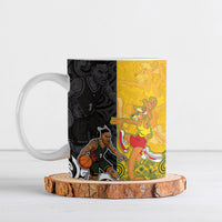 Aotearoa New Zealand And Australia Basketball Custom Ceramic Mug Maori Tribal Tattoo And Aboriginal Dot Art Heritage