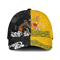 Aotearoa New Zealand And Australia Basketball Classic Cap Maori Tribal Tattoo And Aboriginal Dot Art Heritage LT03 Universal Fit Multicolor - Polynesian Pride