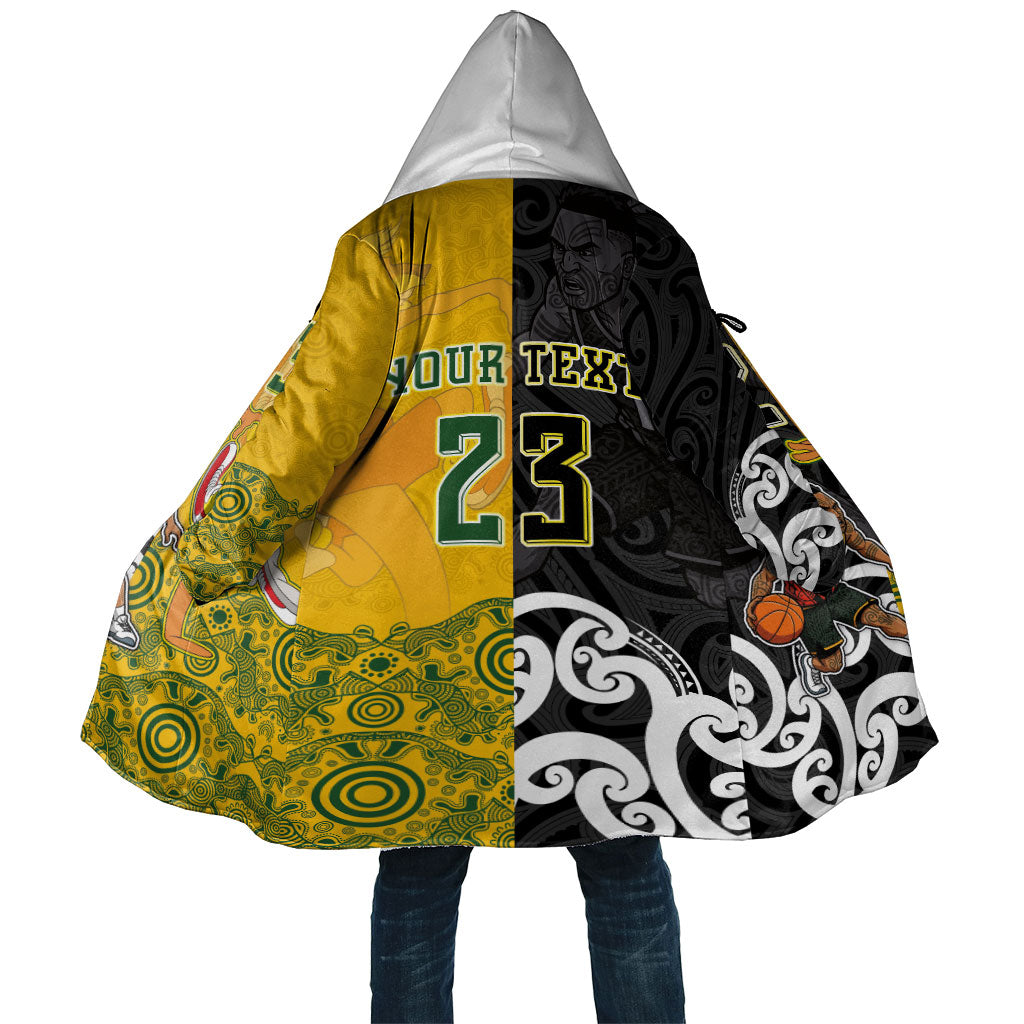 Aotearoa New Zealand And Australia Basketball Custom Cloak Maori Tribal Tattoo And Aboriginal Dot Art Heritage LT03 Unisex Multicolor - Polynesian Pride