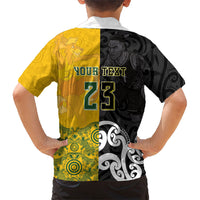 Aotearoa New Zealand And Australia Basketball Custom Family Matching Puletasi and Hawaiian Shirt Maori Tribal Tattoo And Aboriginal Dot Art Heritage LT03 - Polynesian Pride