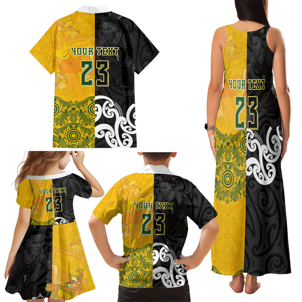 Aotearoa New Zealand And Australia Basketball Custom Family Matching Tank Maxi Dress and Hawaiian Shirt Maori Tribal Tattoo And Aboriginal Dot Art Heritage LT03 - Polynesian Pride