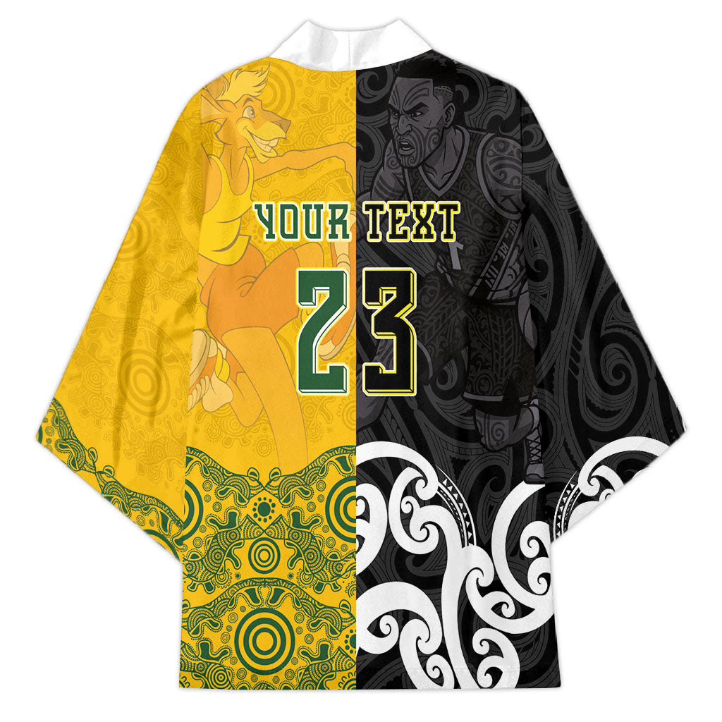 Aotearoa New Zealand And Australia Basketball Custom Kimono Maori Tribal Tattoo And Aboriginal Dot Art Heritage LT03 - Polynesian Pride