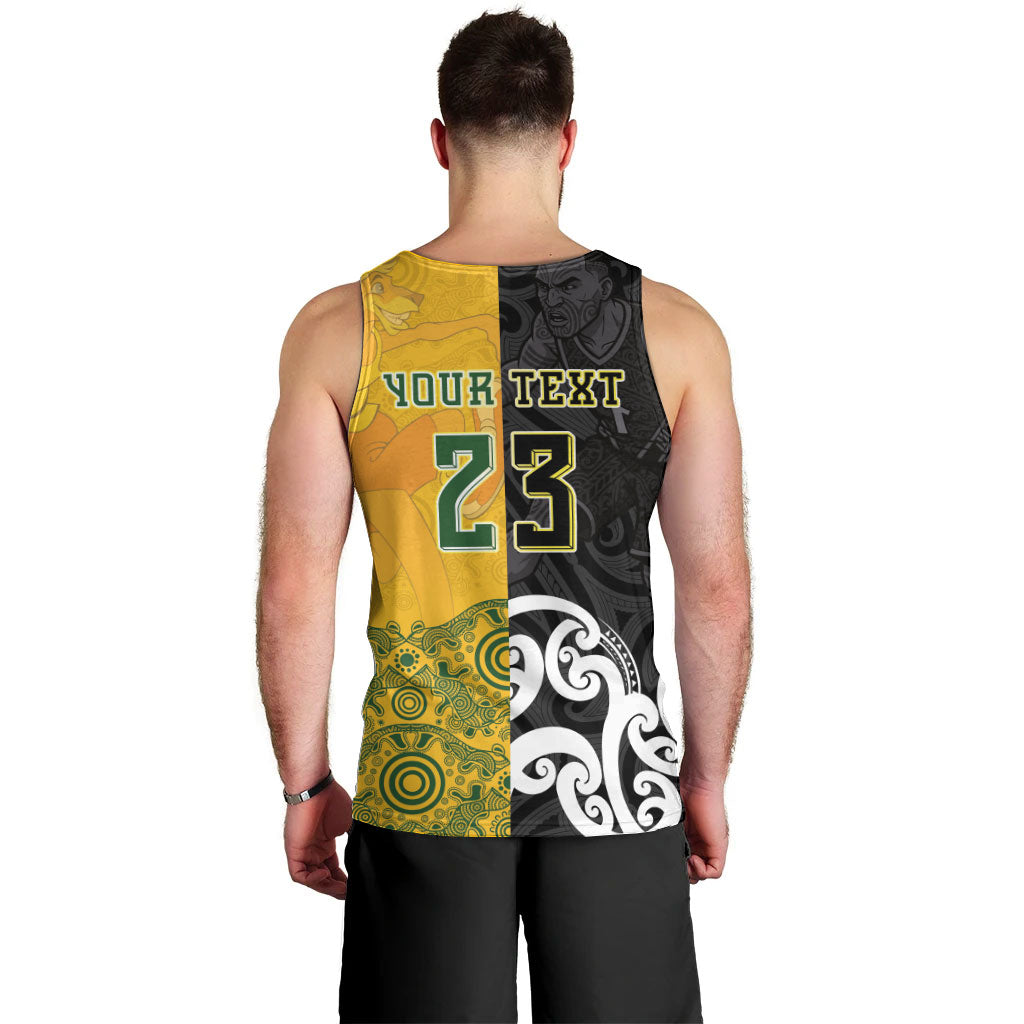 Aotearoa New Zealand And Australia Basketball Custom Men Tank Top Maori Tribal Tattoo And Aboriginal Dot Art Heritage LT03 - Polynesian Pride